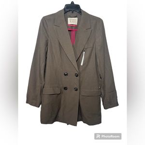 Free People Scotch & Soda AMSTERDAM Taupe and Pink Blazer Size Small